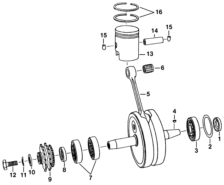 Ersatzteilkatalog Motor Kurbelwelle MZ ETZ 125/150