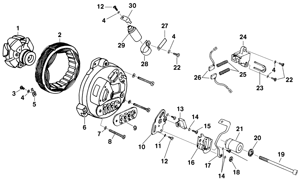 Ersatzteilkatalog elektrische Ausrstung Drehstromlichtmaschine Zndung Unterbrecher MZ ETZ 125/150