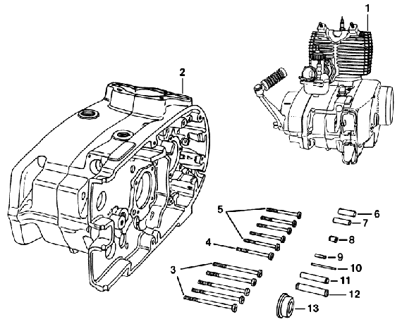 Ersatzteilkatalog Motor Motorgehuse Zubehr MZ ETZ 150/125