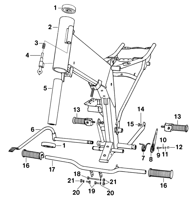 Ersatzteilkatalog Rahmen Fussrasten Hinterradbremsed MZ ETZ 125/150