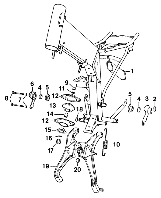 Ersatzteilkatalog Rahmen Kippstnder Motorbefestigung MZ ETZ 125/150