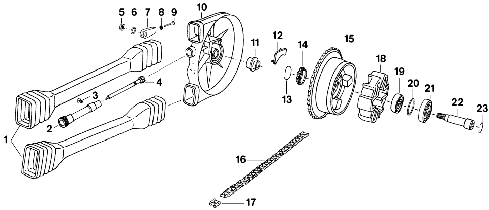 Fahrgestell Hinterradantrieb Antrieb MZ ETZ 250