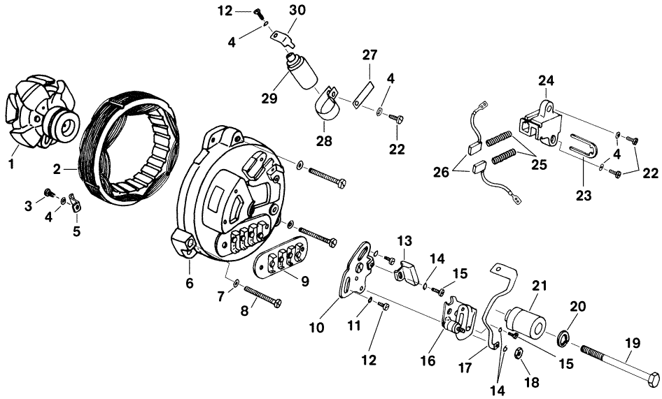 Ersatzteilkatalog Lichtmaschine Drehstromlichtmaschine Kondensator Stator MZ ETZ 250