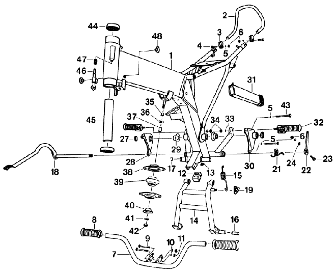 Rahmen komplett Kippstnder Motorbefestigung Bremshebel Motorschuh Haltebgel MZ ETZ 250